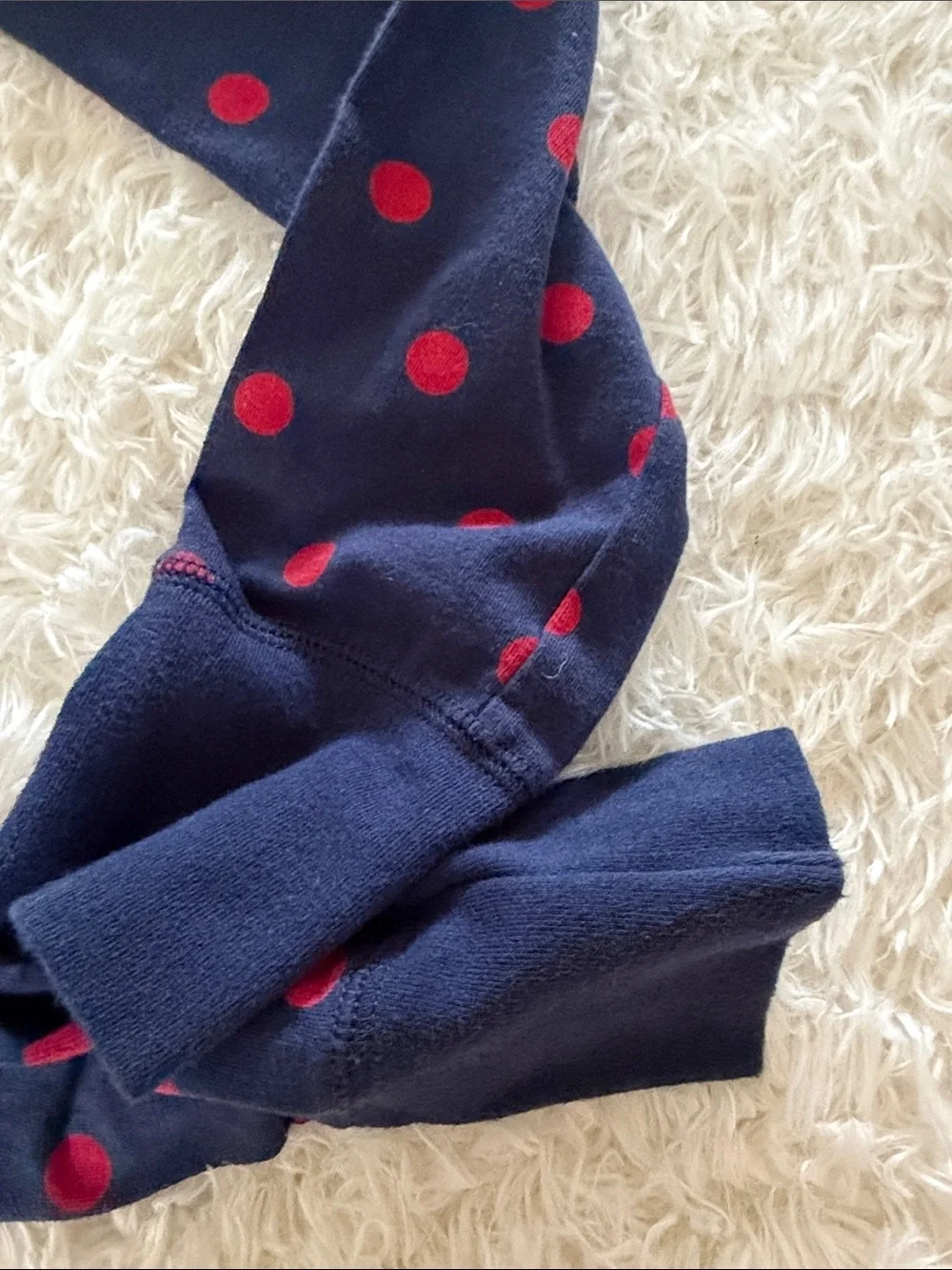 Abercrombie Navy and Red Polka Dot Two-Piece Pajama Set